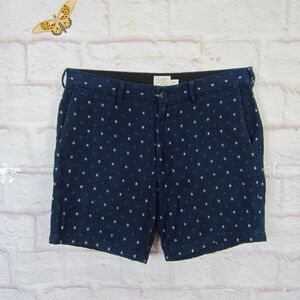 Club Monaco Men's size 32 Navy Blue Shorts 100% Cotton 7” Inseam